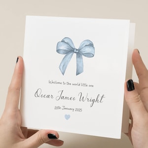 Carte personnalisée pour nouveau-né, Bienvenue à un tout-petit, Cadeau pour bébé garçon, Carte de félicitations, Nouvel arrivage - Cartes personnalisées