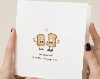 Funny Wedding Card | A Toast to the Happy Couple | Cute Food Pun Engagement Card