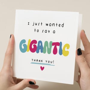 Carte de remerciement gigantesque - carte de remerciement - carte personnalisée