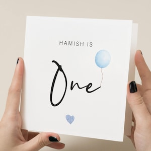 Carte de premier anniversaire garçon, carte d'anniversaire de bébé garçon, carte de 1er anniversaire personnalisée pour fils, petit-fils, carte d'anniversaire pour neveu