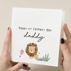 1ère carte de fête des pères, première carte personnalisée de fête des pères en tant que papa, première carte de fête des pères bébé lion, premier cadeau de fête des pères, pour papa