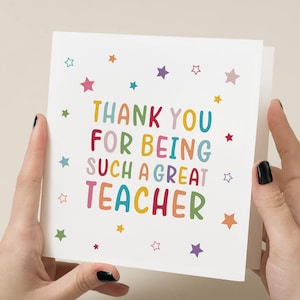 Carte de remerciement pour professeur, carte de professeur personnalisée, remerciement personnalisé, cadeau de départ pour professeur, carte de remerciement pour professeur