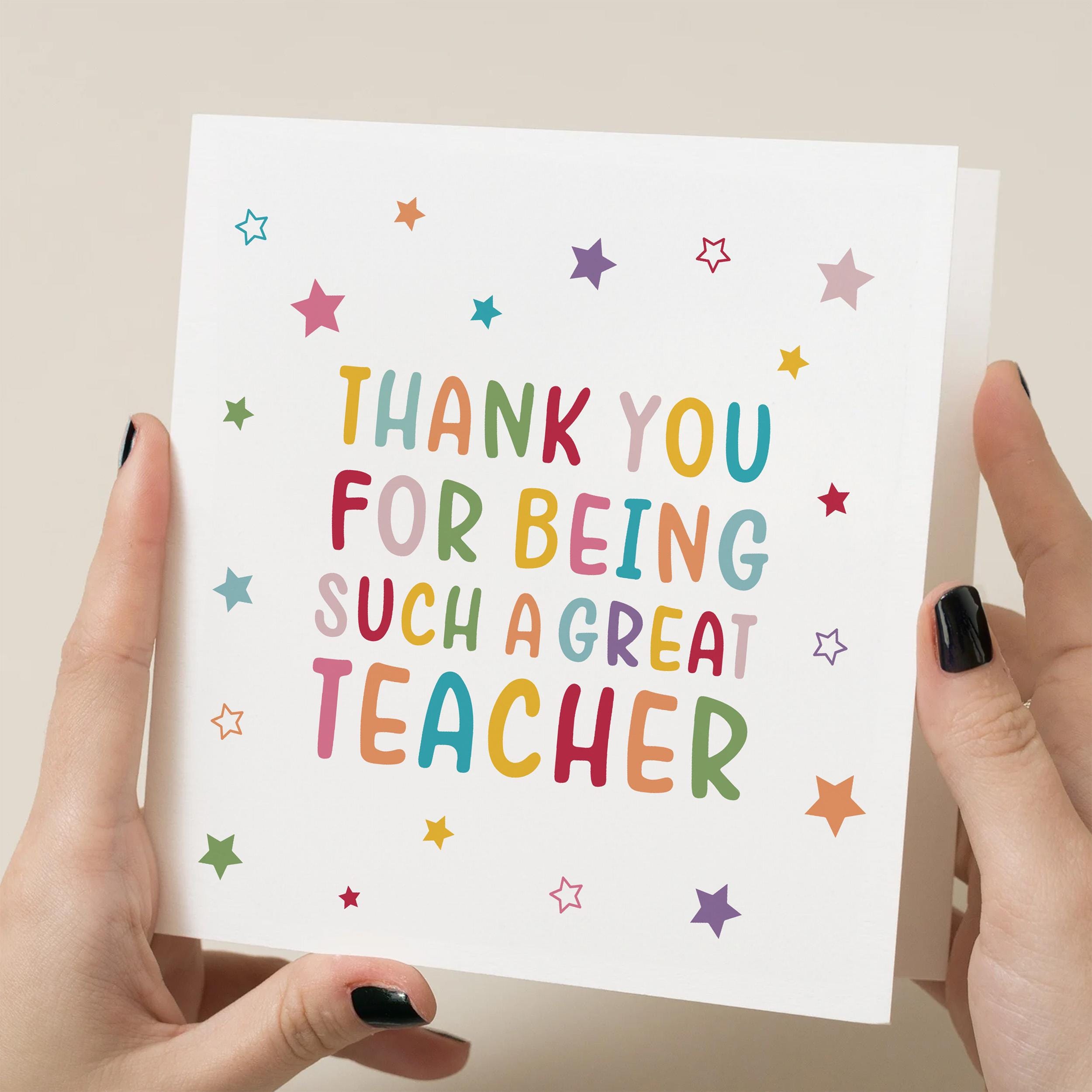 Teacher Thank You Card, Personalised Teacher Card, Personalised Thank You, Teacher leaving gift, Appreciation Thank you Teacher Card