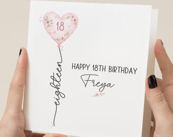 Personalised 18th Birthday Card for Her.