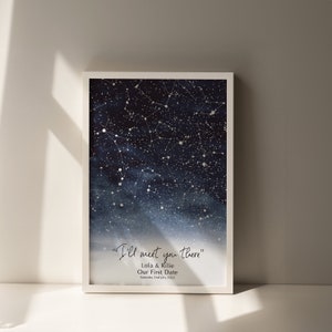 Star Map Personalised, Custom Galaxy Star Map, Anniversary Gift, Valentines Gift, New Born Baby