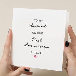 Carte personnalisée premier anniversaire mari - carte 1er anniversaire - anniversaire papier - anniversaire d'un an - carte mari - mariage 1 an