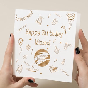 Carte d'anniversaire personnalisée à gratter pour révéler, Carte à gratter spéciale anniversaire surprise, Cadeau d'anniversaire, Carte de joyeux anniversaire, Carte à gratter
