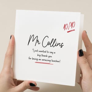 Merci d'avoir été un professeur incroyable, carte de remerciement pour professeur, carte de professeur personnalisée, remerciement personnalisé, cadeau de départ pour professeur