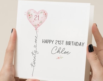 Personalised 21st Birthday Card for Her.