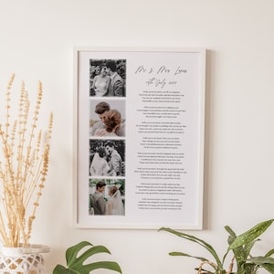 Download digitale - Stampa fotografica personalizzata dei voti, stampa dei voti nuziali, anniversario di carta, 1° anniversario per lei, regalo di coppia
