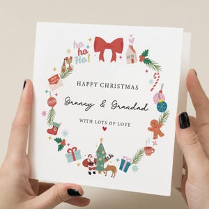 Joyeux Noël grand-mère et grand-père, couple de cartes de Noël, cartes de Noël pour vous deux, carte de Noël des grands-parents, carte de Noël des grands-parents