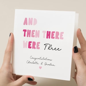 Et puis il y avait 3 carte - carte de félicitations pour un nouveau bébé - carte de bébé fille - carte de nouveau bébé - carte de baby shower - carte de nouveaux parents