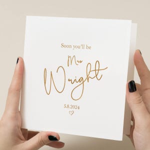 Papier métallique personnalisé pour carte de mariée, future mariée, pour ma mariée, pour ma mariée, le jour de notre mariage, carte d'anniversaire de jeune fille.