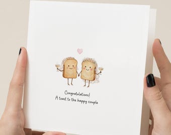 Funny Wedding Card | A Toast to the Happy Couple | Cute Food Pun Engagement Card