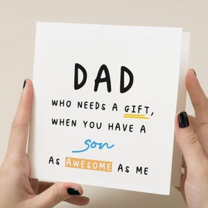 Carte d'anniversaire de papa, carte d'anniversaire drôle pour papa, cadeau d'anniversaire de papa, carte d'anniversaire pour lui, de son fils, carte d'anniversaire de blague, pour papa, papa