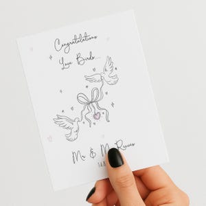 Carte de vœux pour votre mariage, joyeux jour de mariage, carte de mariage personnalisée, cadeau de mariage entre amis, cadeau de mariage pour couple