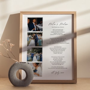 Impression photo personnalisée de vœux, Impression de vœux de mariage, Papier d'anniversaire, 1er anniversaire pour elle, Cadeau pour couple