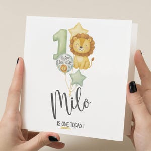 Carte de premier anniversaire garçon, carte de premier anniversaire, carte de 1er anniversaire de fils, cadeau spécial de premier anniversaire pour petit-fils, 1er anniversaire personnalisé