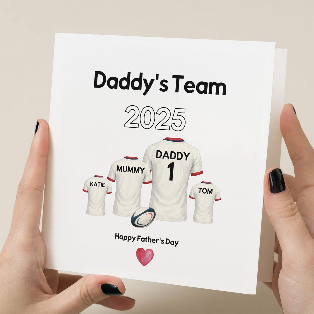 Personalised Rugby Fan Father's Day Card: Custom Team Colors - Etsy