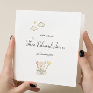 Carte personnalisée pour nouveau-né, Bienvenue à un tout-petit, Cadeau pour bébé garçon, Carte de félicitations, Nouvel arrivage - Cartes personnalisées