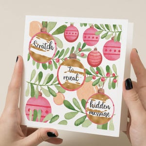 Carte de Noël à gratter pour révéler, carte de Noël surprise, carte de Noël pour femme, carte de Noël pour mari, carte de Noël à gratter pour révéler