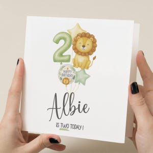 Carte de deuxième anniversaire garçon, carte de 2e anniversaire, carte de 2e anniversaire de fils, cadeau spécial de deuxième anniversaire pour petit-fils, 2e anniversaire personnalisé