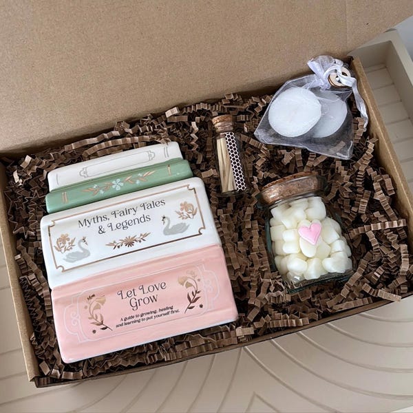 Wax Melts Gift Set, Wax Melts Starter Set, Ceramic Book Burner, New Home Gift Set, House Warming Gifts, Birthday Gifts