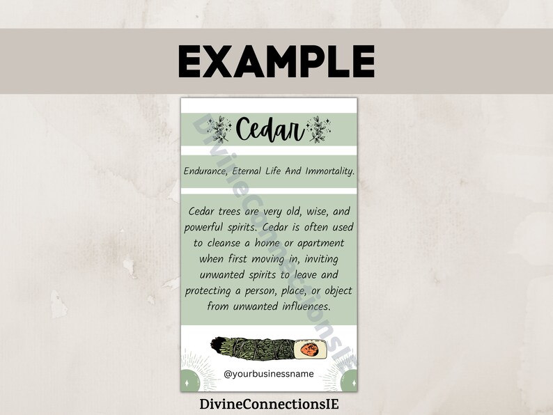 7 Editable Smudge Cards Smudging Guide Smudging Printable Etsy