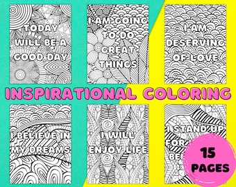 Adult Coloring Pages, Inspirational Coloring Pages, Stress Relief Coloring Pages, Positive Coloring Pages, Motivational Coloring Pages