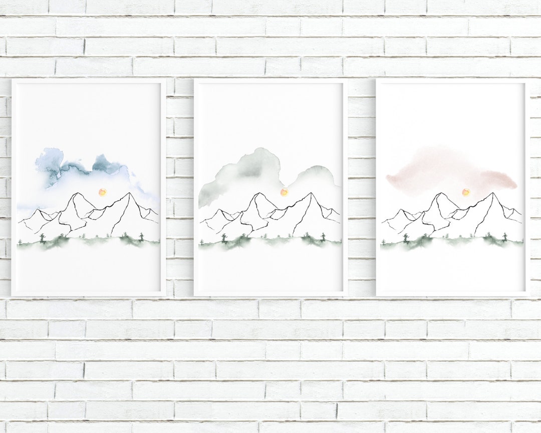 Minimalist Mountain Wall Art, JPEG Mountain Print, Mountain Landscape