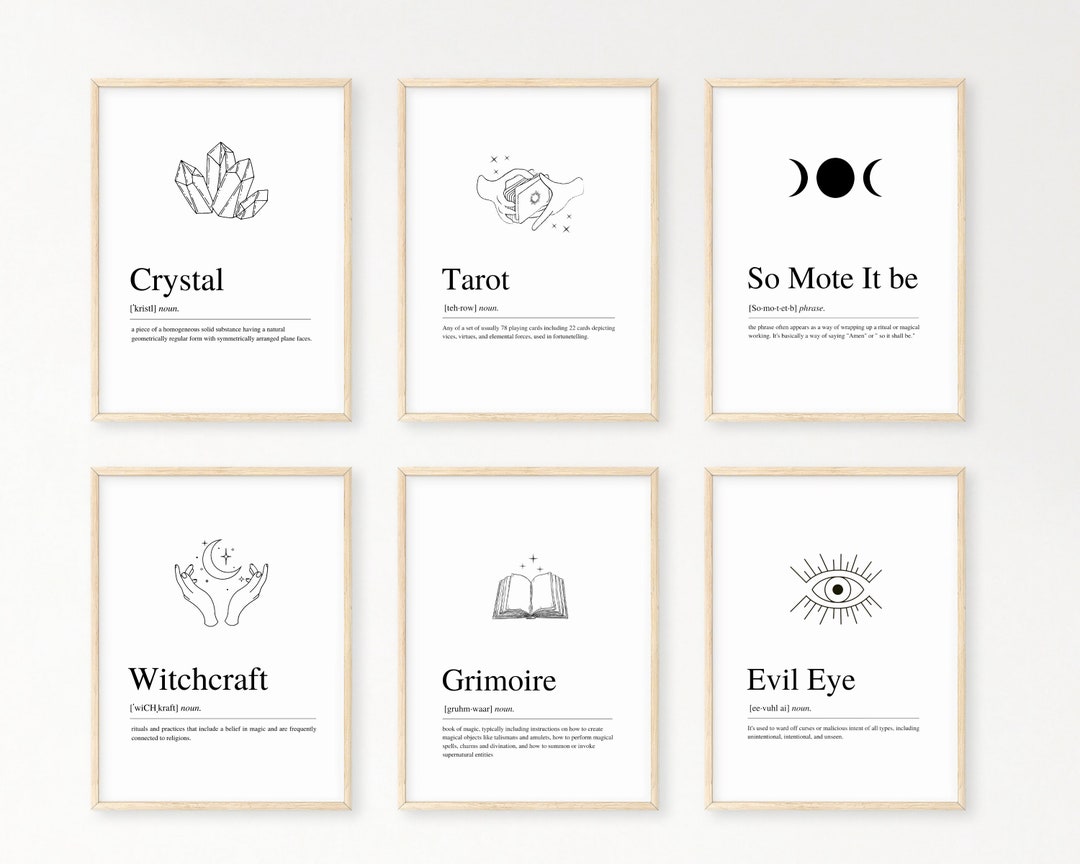 Witchy Definition Wall Art, Witch Art Print, Mystical Art, Tarot Art ...