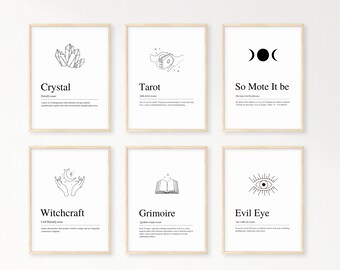 Witchy Definition Wall Art, Witch Art Print, Art mystique, Tarot Art, Evil Eye Decor, Witchy esthétique, Mystical Wall Art, Witchy Things