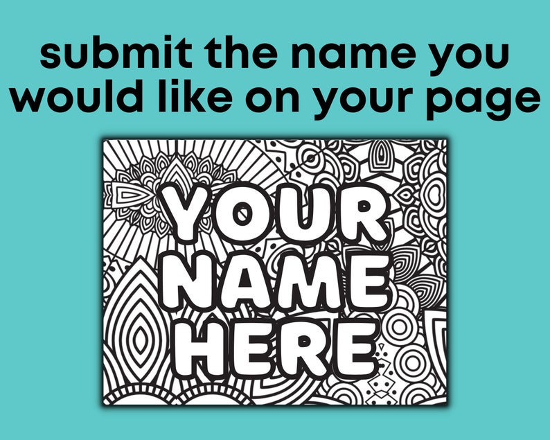 Custom Name Coloring Page, Personalized Coloring Sheet, Personalized ...
