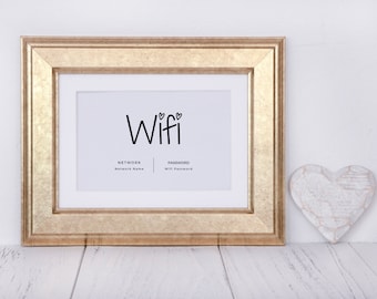 Signe de mot de passe Wifi imprimable, modèle Wifi Airbnb, signe de mot de passe Internet modifiable, modèle de signe de mot de passe Wifi, PDF - JPEG - PNG - Canva
