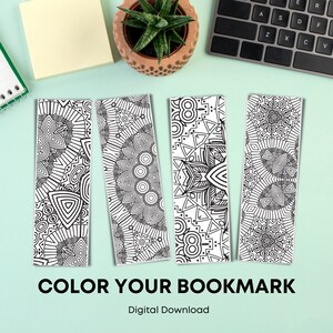 DIY Mandala Bookmark Set, Printable Coloring Bookmark, Creative DIY Bookmarkers to customize or personalize, for kids, men and woman