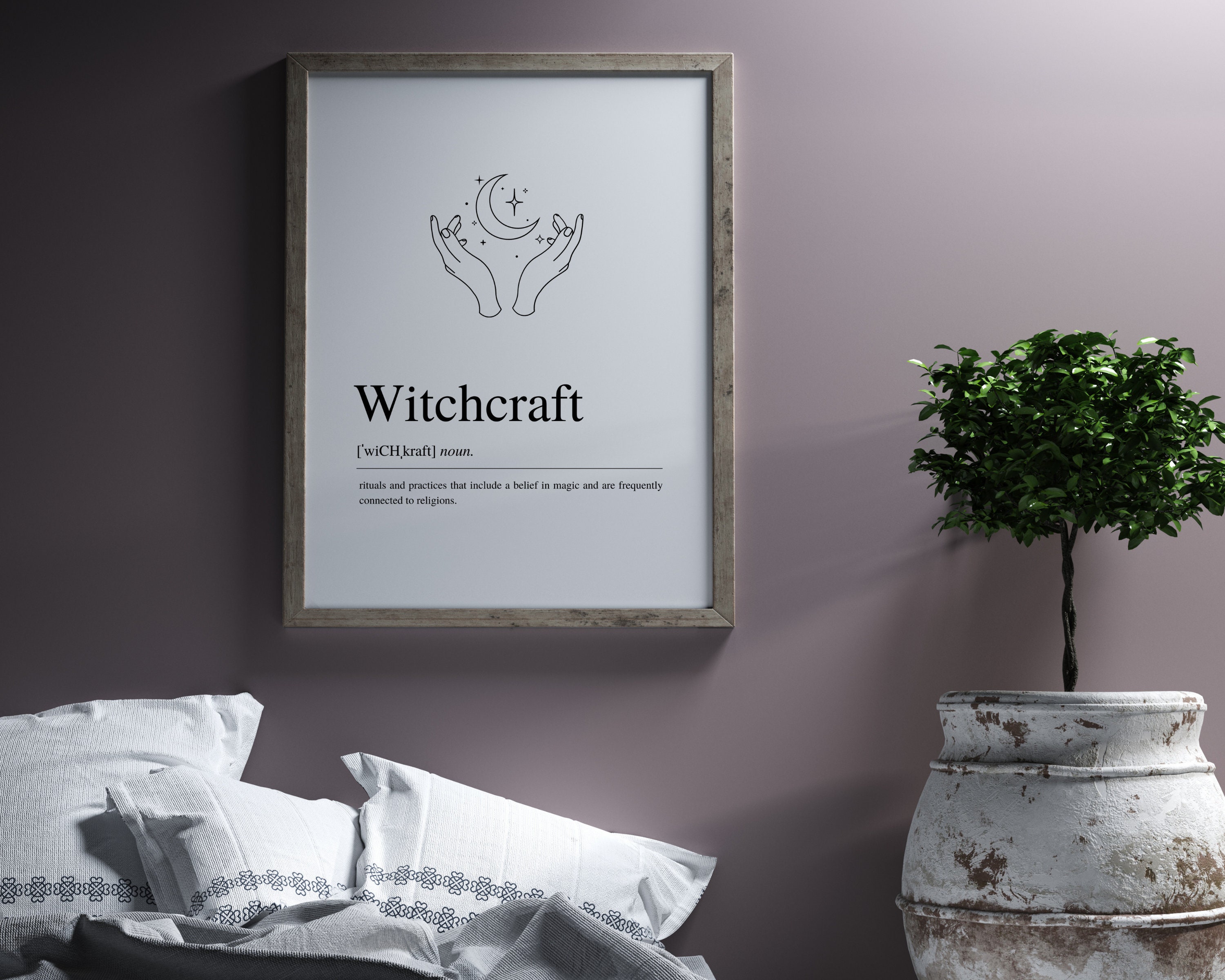 Witchy Definition Wall Art, Witch Art Print, Mystical Art, Tarot Art ...