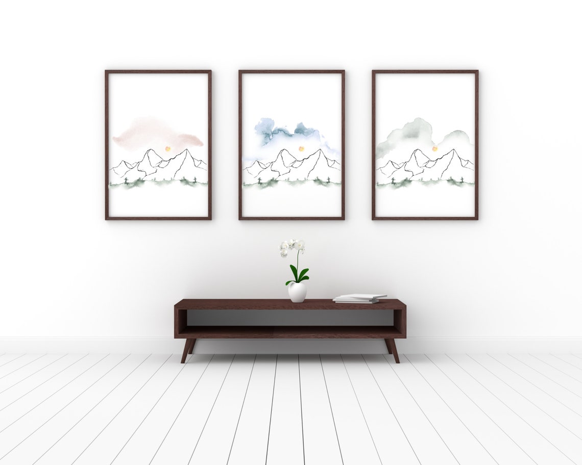 Minimalist Mountain Wall Art JPEG Mountain Print Mountain Etsy