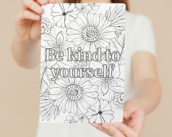 Flower Mandala Coloring Page, Quote Coloring Page, Adult Coloring Book, Mandala Coloring Page, Adult Coloring Pages Printable, Stress relief