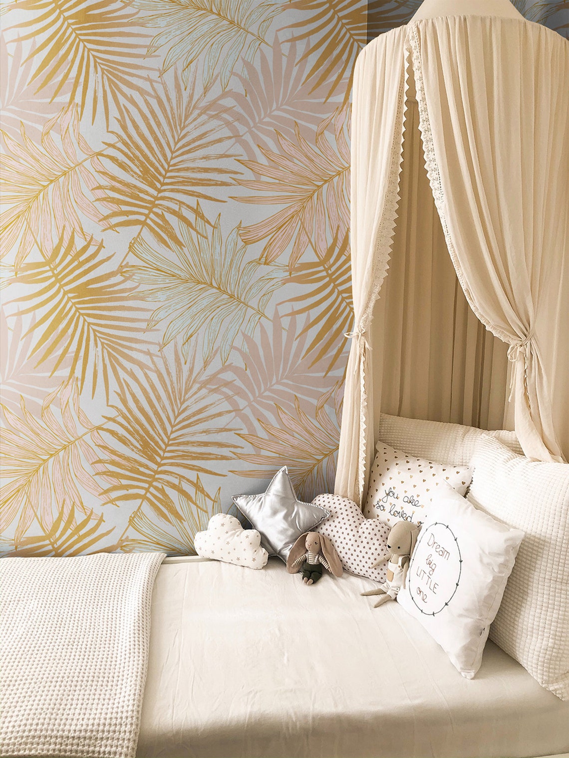 Peel and Stick Wallpaper Yellow Tropical Wallpaper Contact Etsy