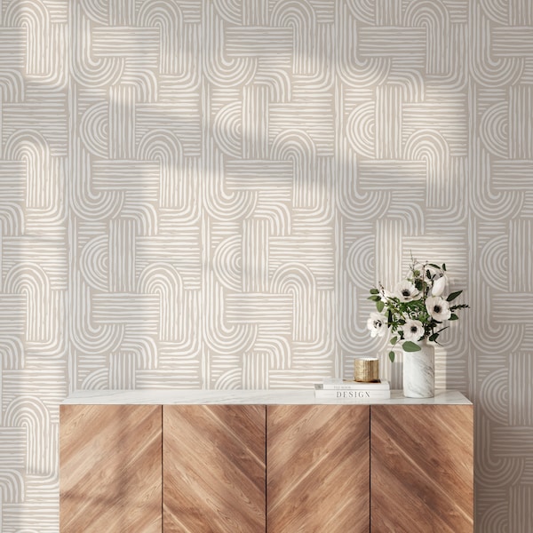 Peel and Stick Wallpaper Boho Minimalist Wallpaper Scandinavian Minimal Contact Paper Terracotta Renters Wallpaper Minimal Wallpaper