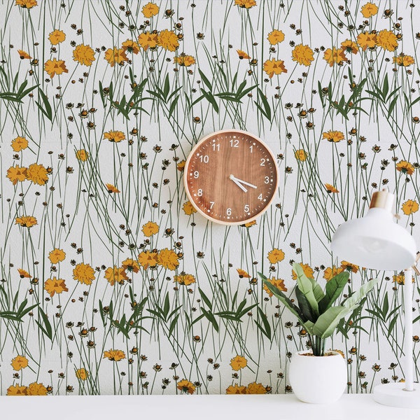 Yellow Removable Wallpaper Etsy