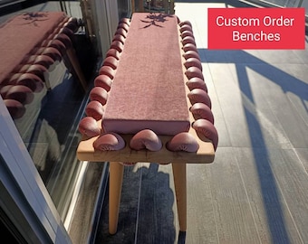 Long Bench, Dried Rose Pink Cross Wavy Velvet Fabric Wooden Bench, Garden Bench, Livingroom Bedroom bench, Woven Design Bench, Ottoman bench