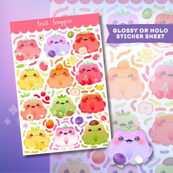 Fruit Frog Sticker Sheet