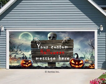Halloween Garagentor-Abdeckung – Gruselige Deko Mit Kürbissen, Extra Groß Für Garten & Party