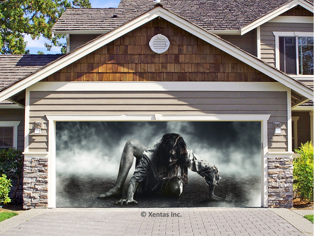 Bannière Halloween Pour Porte De Garage - Thème Dinosaures, 7x16 Pieds, Tingjoo, Neuve