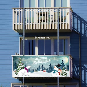 Christmas Banner | Balcony Privacy Screen | Mural | Outdoor Decoration | different designs