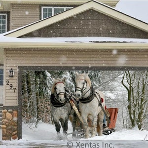 Christmas Garage Door Décor Sleigh ride