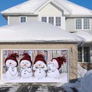 Christmas Garage Door Décor Snowman | Garage Door Banner Christmas | Christmas Mural | Christmas Outdoor Decoration