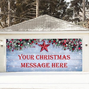 Garage Door Décor Merry Christmas | Garage Door Banner Christmas | Christmas Mural | Christmas Outdoor Decoration
