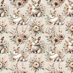 Easter | Boho Bunnies | Seamless Patterns | Instant Download | Printable Digital Paper | Repeating Pattern